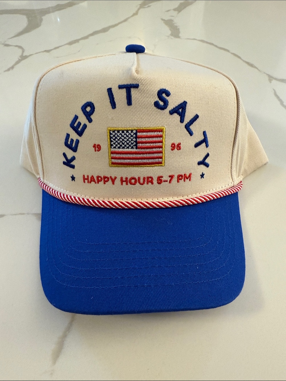 Altar'd State Blue and White 'Keep It Salty' Trucker Hat